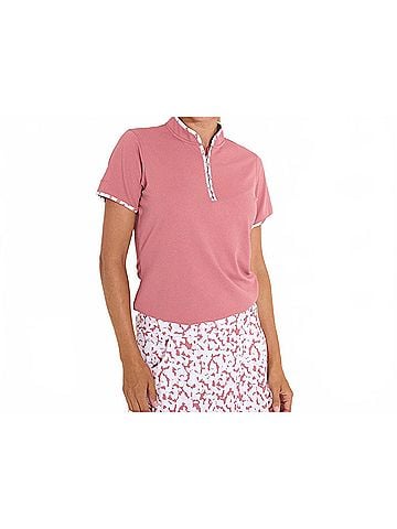 abacus Women's Victoria Polo Shirt in Dusty Rose (view 2)