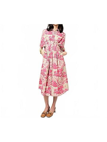 uncle frank The Parisian Charm Tucked Dress in Pink (view 2)