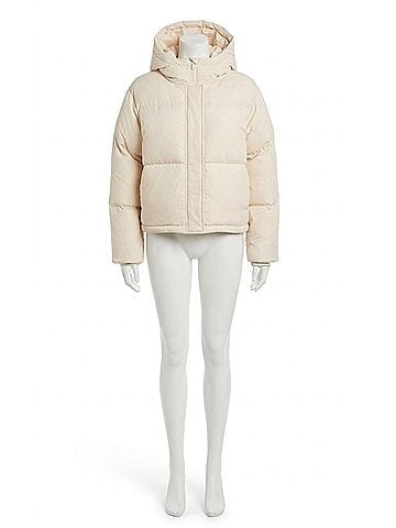 Florence Cosmo Puffer Long Sleeve Jacket in Ivory (view 1)