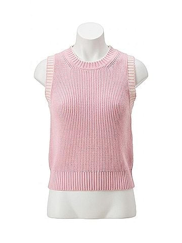 Lilla P Sleeveless Crewneck Sweater in Peony (view 1)
