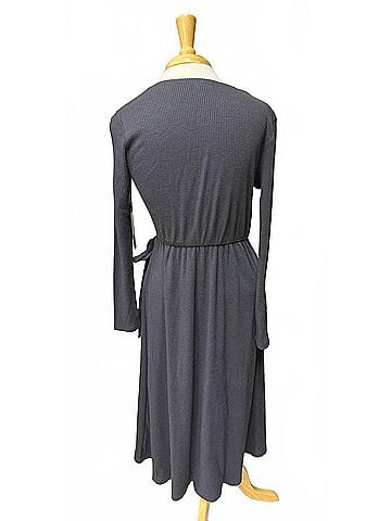 As U Wish Women's V Neck Wrap Knit Dress in Blue (view 2)