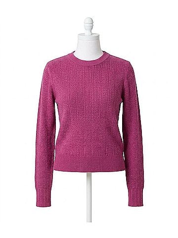 Lilla P Multi Stitch Pullover Sweater in Dahlia (view 1)