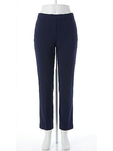Alfred Dunner Women's Allure Stretch Slimming Pants in Navy (view 1)