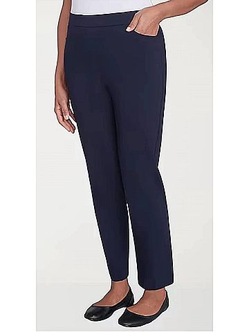 Alfred Dunner Women's Allure Stretch Slimming Pants in Navy (view 2)