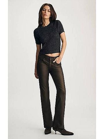 mavi Vicky Coated Bootcut Denim Jeans in Bronze (view 2)