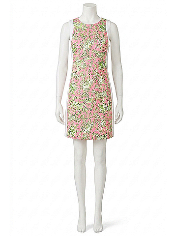 Lilly Pulitzer Beckler Stretch Shift Dress in Rousseau Pink Mane Character Energy (view 1)