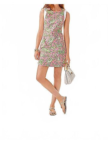 Lilly Pulitzer Beckler Stretch Shift Dress in Rousseau Pink Mane Character Energy (view 2)