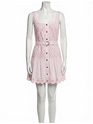 Karina Grimaldi Penelope Embroidered Mini Dress in Light Pink (view 1)