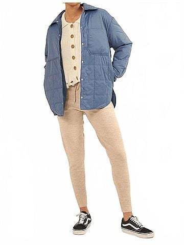 Promesa U.S.A. Women's All In A Day's Work Quilted Jacket in Blue (view 2)