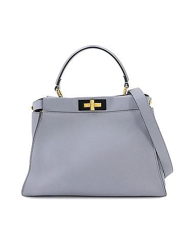 Fendi Fendi Peekaboo Regular 2-way Hand/Shoulder Handbag, Leather, Ardesia Blue-Gray, 8BN290 Bag (view 1)