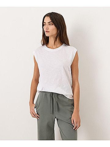 Pact White Featherweight Slub Relaxed Muscle Tee (view 2)
