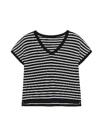 Pact Capri Stripe Beachside Crochet Knit V-Neck Top (view 1)