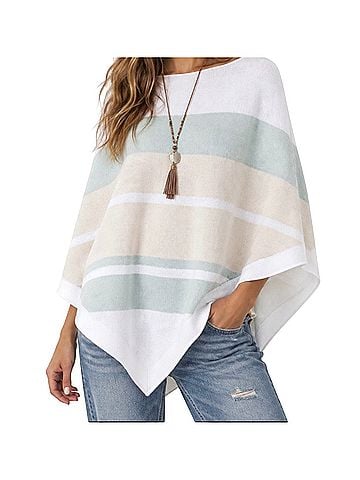 Barefoot Dreams CozyChic Ultra Lite Ocean Breeze Poncho Scarf (view 1)