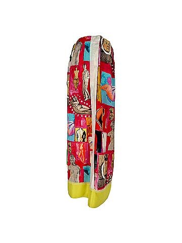 MARNI Marni Art Collage and Statue Print Midi Skirt in Multicolor Viscose (view 2)