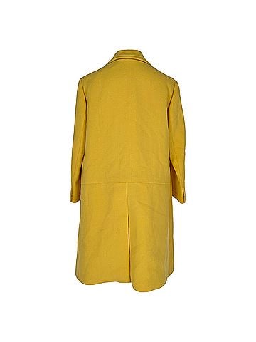 Miu Miu Miu Miu Button-Down Coat in Yellow Wool (view 2)