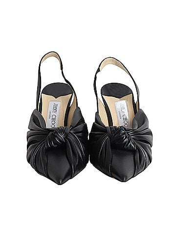 Jimmy Choo Jimmy Choo Annabell 85 Knotted Slingback Pumps in Black Leather (view 2)