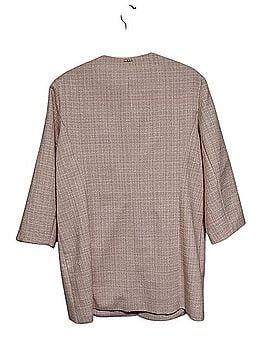 Anne Klein Pink Tweed Plaid Topper Longline Jacket Coat (view 2)