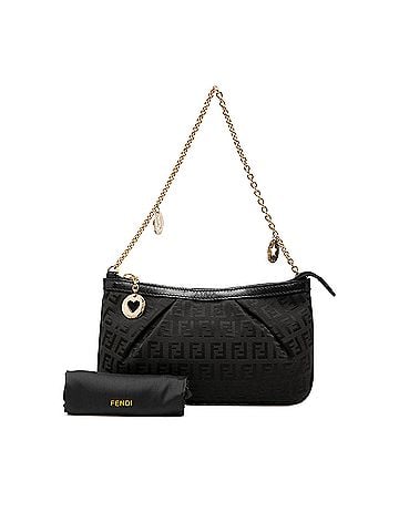 Fendi Zucchino Canvas Chain Pochette (view 2)