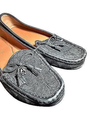 Coach Signature C Jacquard Bow Tassel Loafers Flats (view 2)