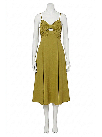 Astr Celina Midi Dress in Chartreuse (view 1)