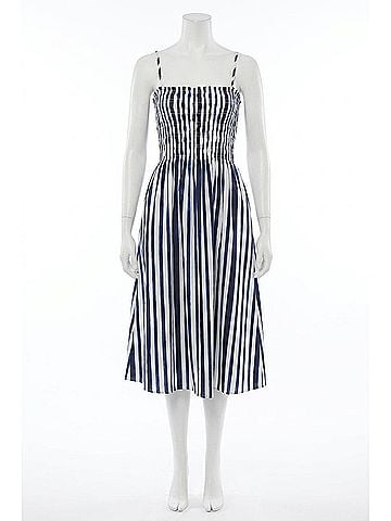 Bella Dahl Smocked Midi Dress in Painted Tides Stripe (view 1)