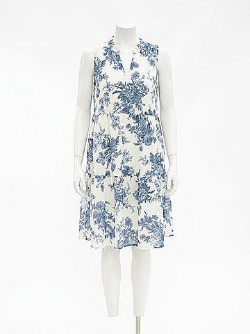 Southern Grace Emily Tank Midi Dress in Blue Floral (view 1)