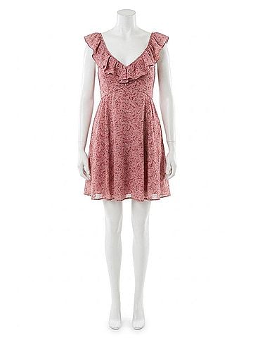Madewell Floral Ruffle Dress in Vintage Quartz/Pink (view 1)
