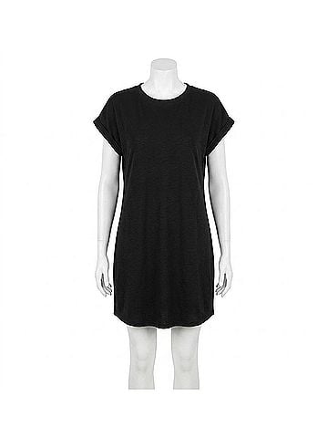 Bella Dahl Women's Rolled Sleeve T Shirt Dress in Black (view 1)