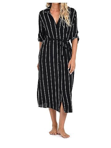 La Blanca Maxi Dress Swimsuit Cover Up in City Lights Black (view 2)