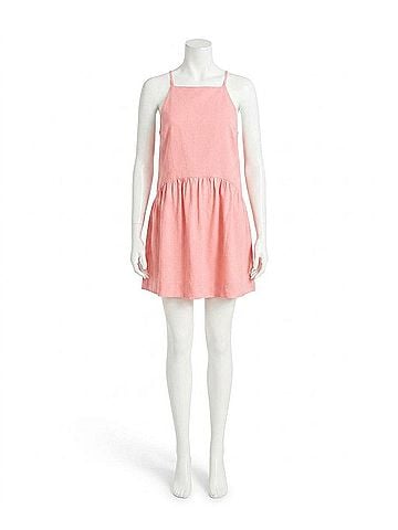 Donna Morgan Square-Neck Sleeveless Mini Dress in Apricot (view 1)