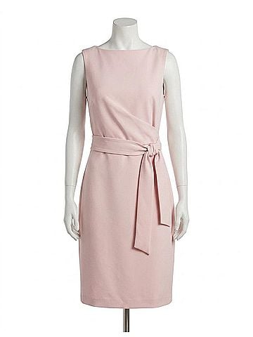 Tommy Hilfiger Sleeveless Boat Neck Crepe Sheath Mini Dress in Ballerina Pink (view 1)