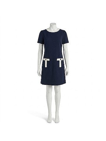 Tommy Hilfiger Pocket Trim Shift Dress in Sky Captain Ivory (view 1)