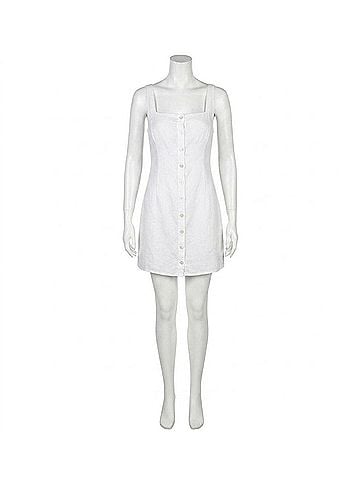 Bella Dahl Square Neck Button Front Mini Dress in White (view 1)