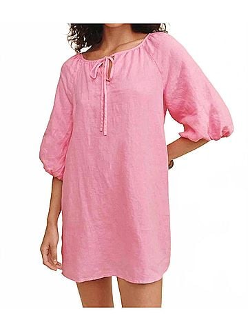 Bella Dahl Women's Pullover Puff Sleeve Dress in Rose Bush (view 2)