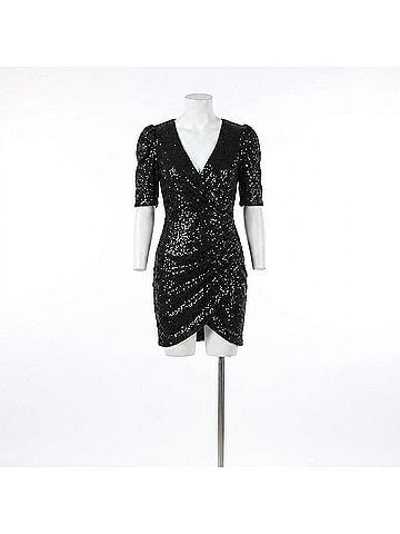 Calvin Klein Women's Sparkle Mini Dress in Black (view 1)