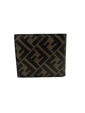 Fendi FENDI Diagonal Bi-fold Wallet 7M0169 Zucca Fabric Leather PVC Brown Black Sand Beige Compact Men's Women's (view 2)