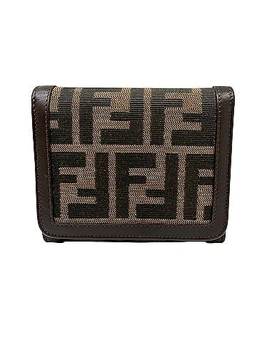 Fendi FENDI Zucca Tri-fold Wallet, Fabric Leather, Canvas, Brown, Compact Women's/Men's (view 1)