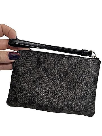 Coach Corner Zip Wristlet Leather Wristlet (view 2)