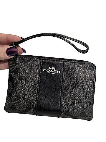 Coach Corner Zip Wristlet Leather Wristlet (view 1)
