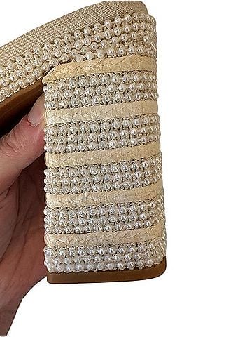 Dolce Vita Cream Braided-Strap Pearl-Trim Block Heel Mules Mule/Clog (view 2)