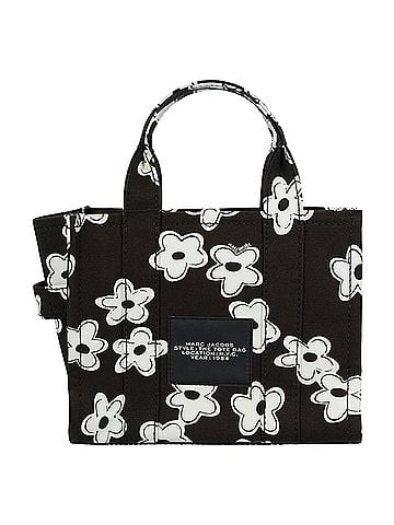 Marc Jacobs Marc Jacobs Black Handbag "The Small Tote Bag" with All-Over Floral Print and Embroidered Logo in Cotton Women (view 2)