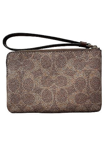 Coach Corner Zip Wristlet Leather Wristlet (view 2)