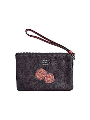 Coach Corner Zip Wristlet Leather Wristlet (view 1)
