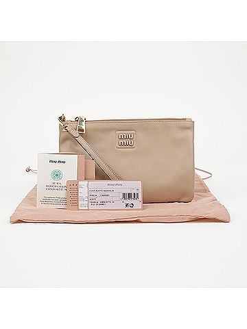 Miu Miu Logo Strap Clutch (view 1)