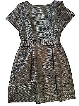 Thread Social Metallic Chevron Pleated Cap Sleeve Cocktail Mini Dress Cocktail Dress (view 2)