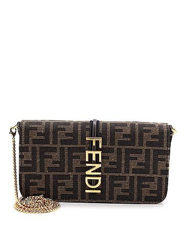 Fendi Fendigraphy Wallet On Chain Zucca Canvas (view 1)