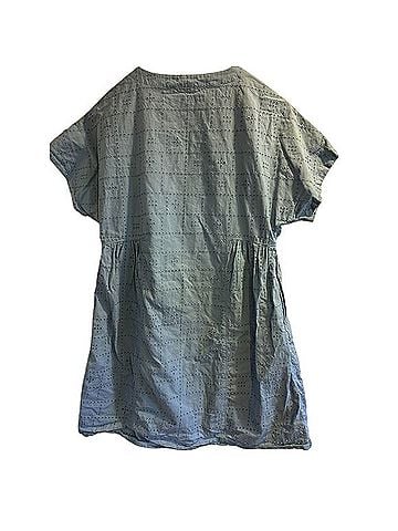 Madewell Blue Eyelet Button-Front Dress Casual Dress (view 2)