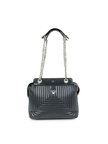 Fendi Dotcom Click Quilted Leather Black Leather Shoulder Bag Bag (view 1)