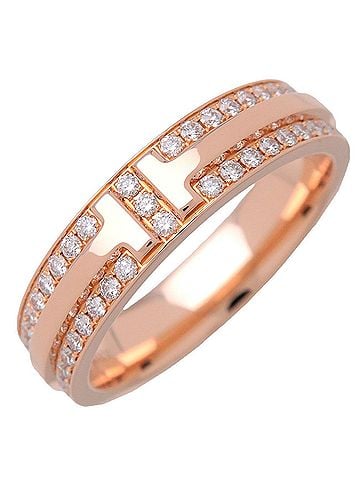 Tiffany & Co. T Two 18K Rose Gold And Diamonds Gold Rose_Gold Ring Jewelry (view 1)