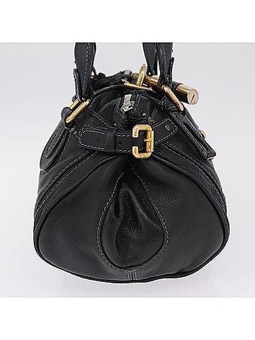 Chloé Paddington Lock Leather Black Leather Handbag (view 2)